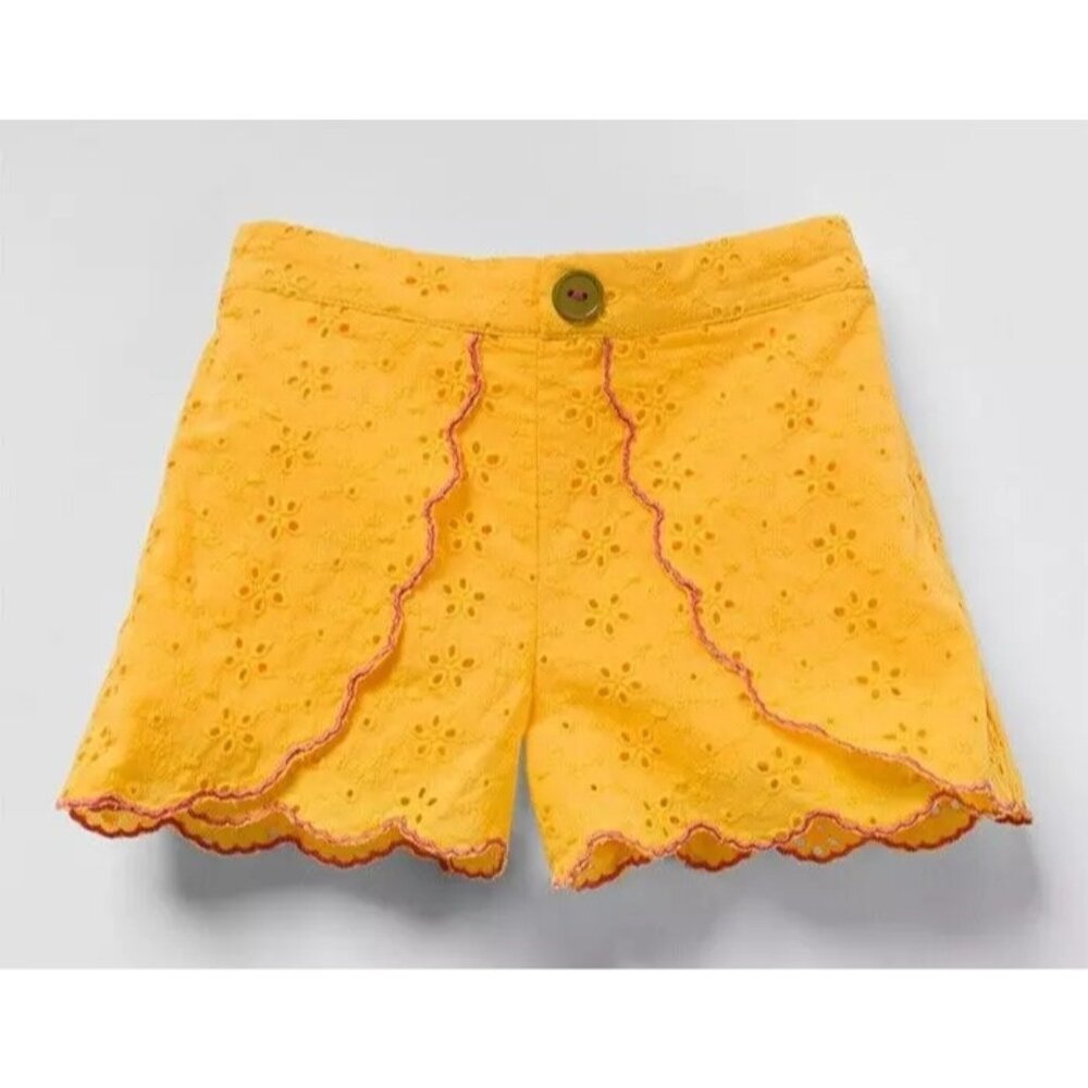 Matilda Jane Enchanted Garden Ramona Yellow Tulip Front Embroidered Shorts 10 NW